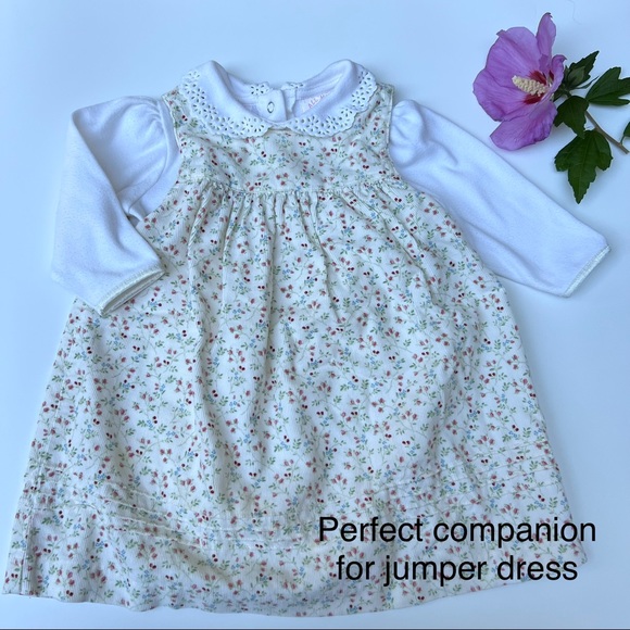 All Mine baby Girls long sleeve ivory bodysuit with eyelet collar /  6-9 M - Picture 9 of 9